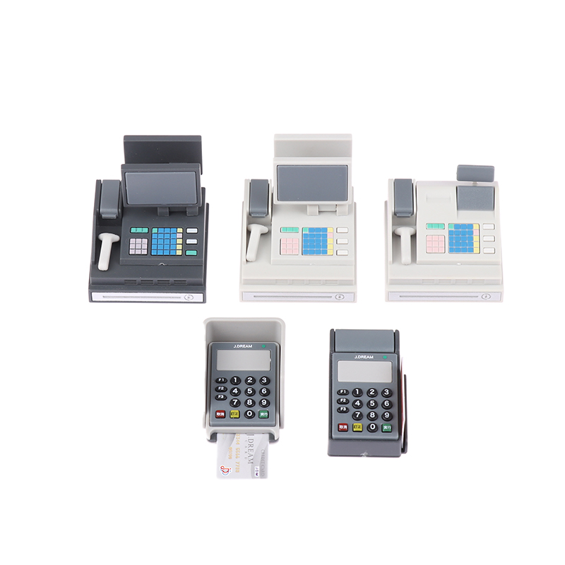 Toy Cash Register - ชุดเครื่องคิดเงินซูเปอร์มาร์เก็ตขนาดเล็กสำหรับจักรเย็บผ้าของเล่นเด็กตุ๊กตาเฟอร์นิเจอร์ของตกแต่งของเล่น