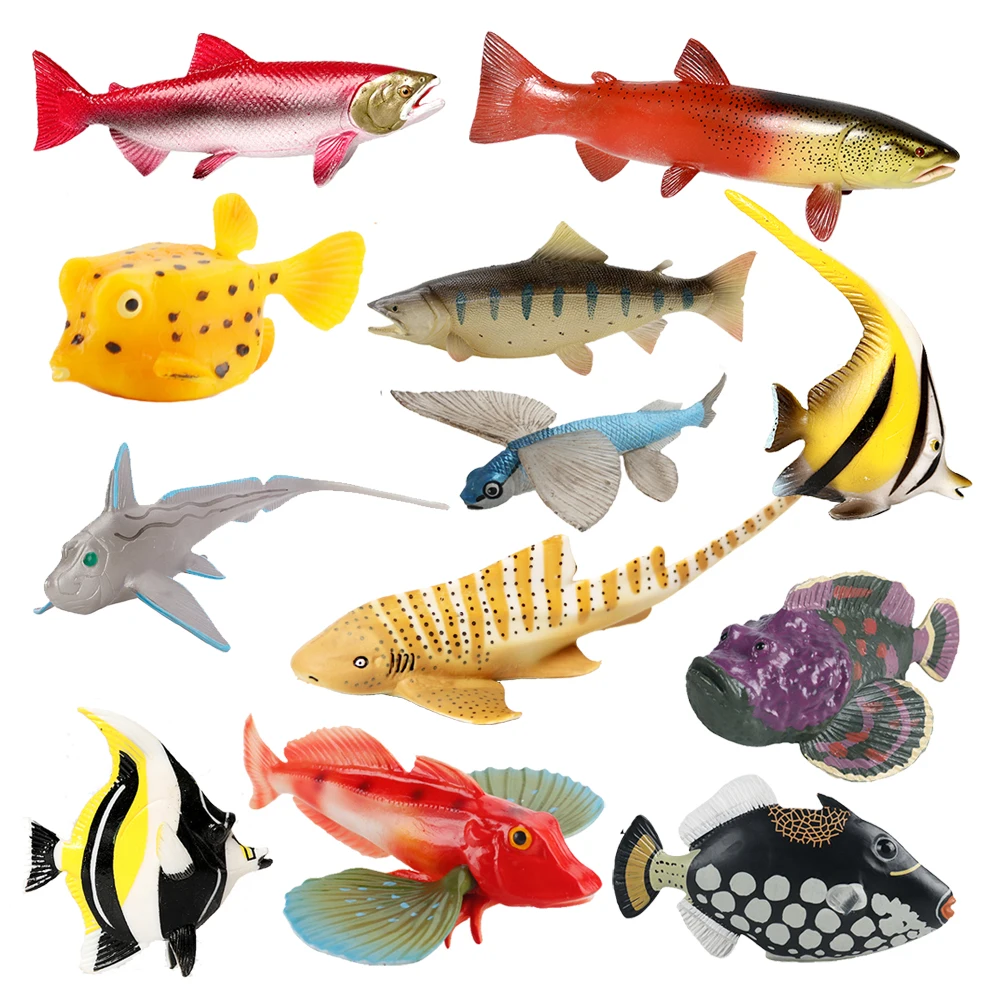 Kids Toys Reviews - ของเล่นสัตว์ทะเล ฟิกเกอร์ปลาดาบ ปลากระโทง ปลาแซลมอน ปลาฉลาม ปลาปิรันยา