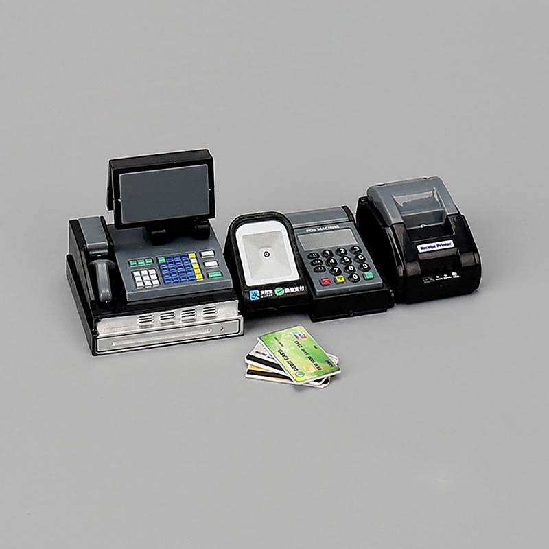 Toy Cash Register - 【F】เครื่องคิดเงินซูเปอร์มาร์เก็ตขนาดเล็กสำหรับบ้านตุ๊กตา อุปกรณ์ประกอบฉากสำหรับบ้านตุ๊กตา