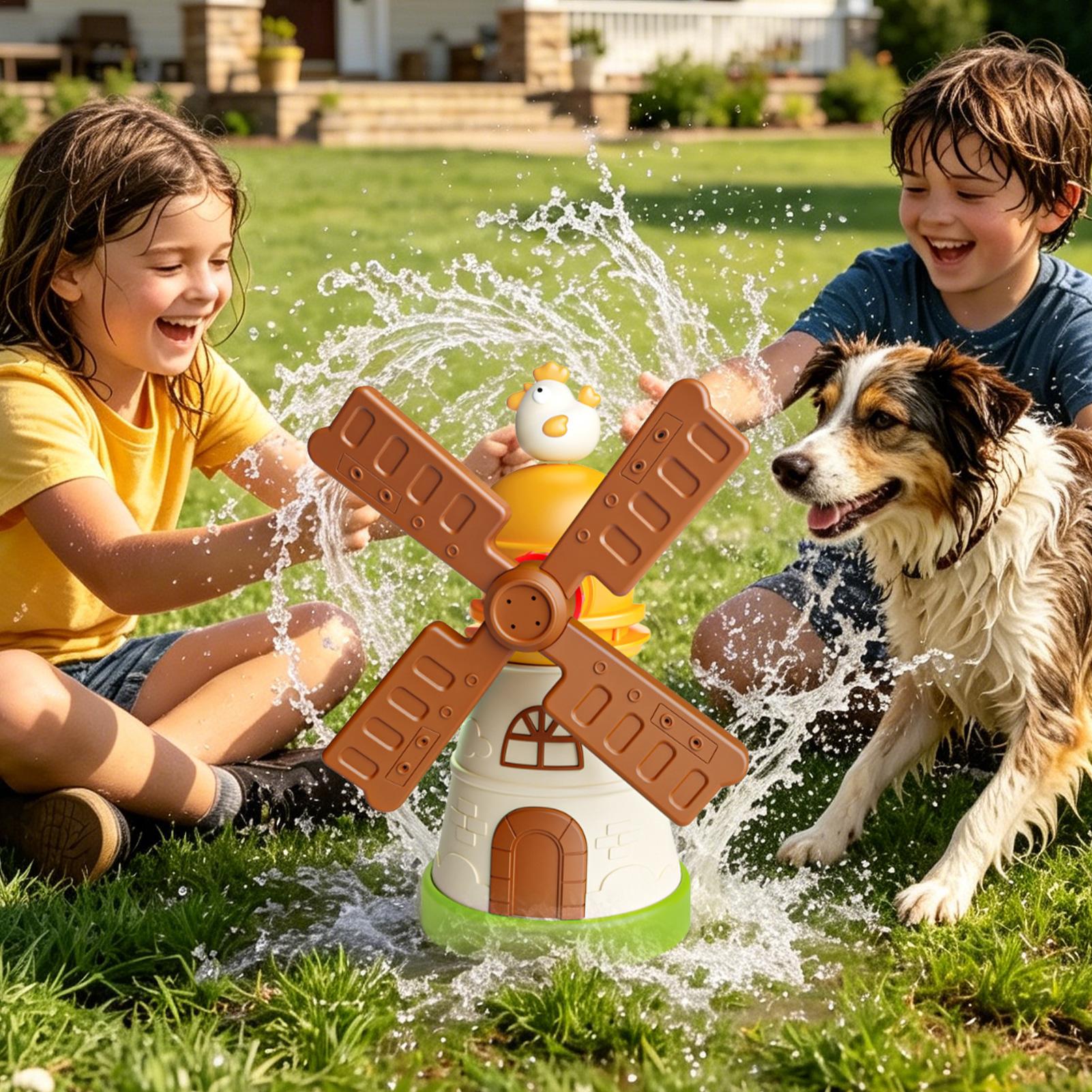 Kids Yard Toys - ของเล่นพ่นน้ำหมุนได้รูปกังหันลมสำหรับเด็ก เหมาะสำหรับสวน สนามหญ้า ลานบ้าน สนามหญ้ากลางแจ้ง สระว่ายน้ำ