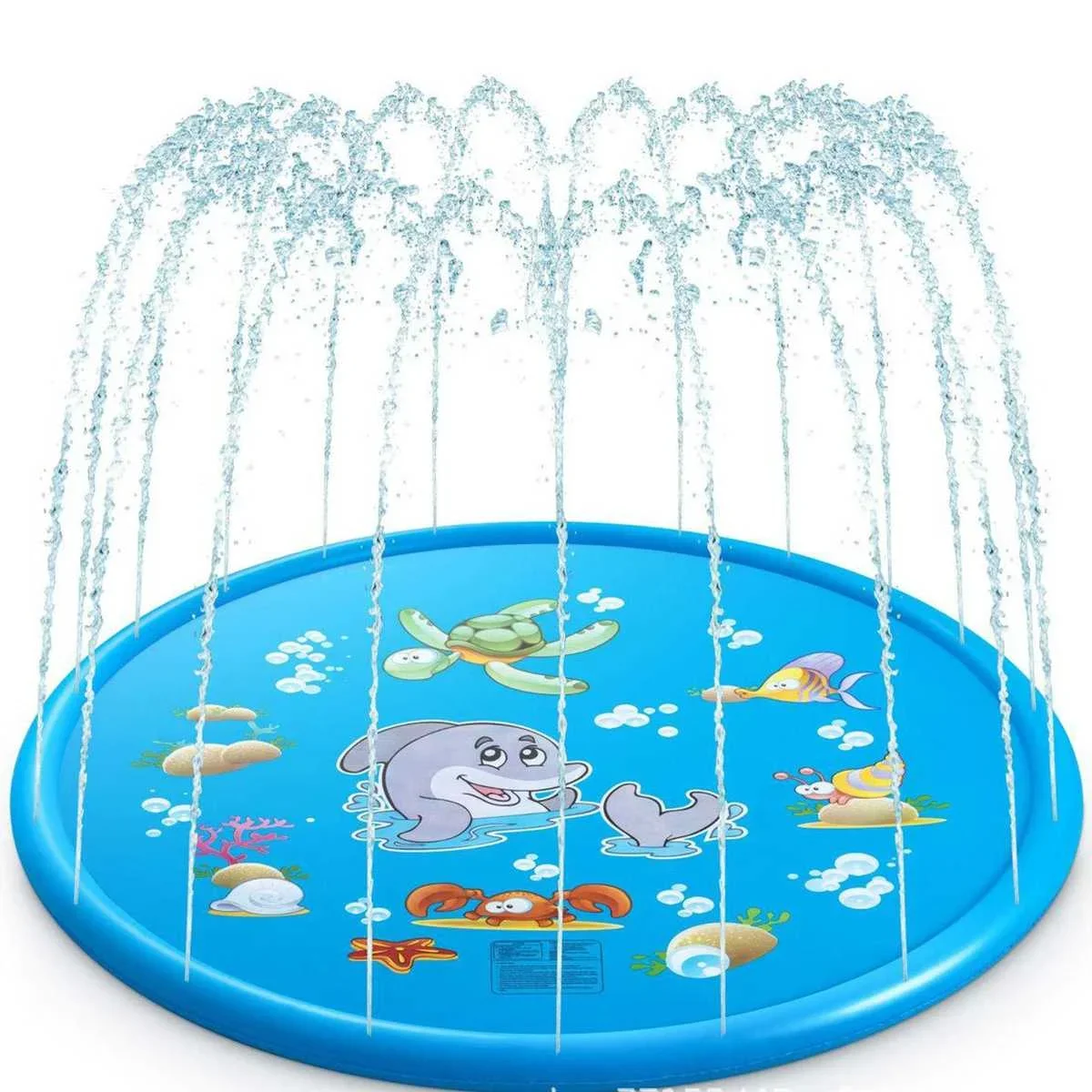 Kids Yard Toys - ของเล่นเด็กกลางแจ้งขนาด 100/170 ซม. ของเล่นเป่าลมรูปวงกลมสำหรับเด็ก สระน้ำเล่นสาดน้ำ แผ่นรองพรมพ่นน้ำสำหรับสนามหญ้า