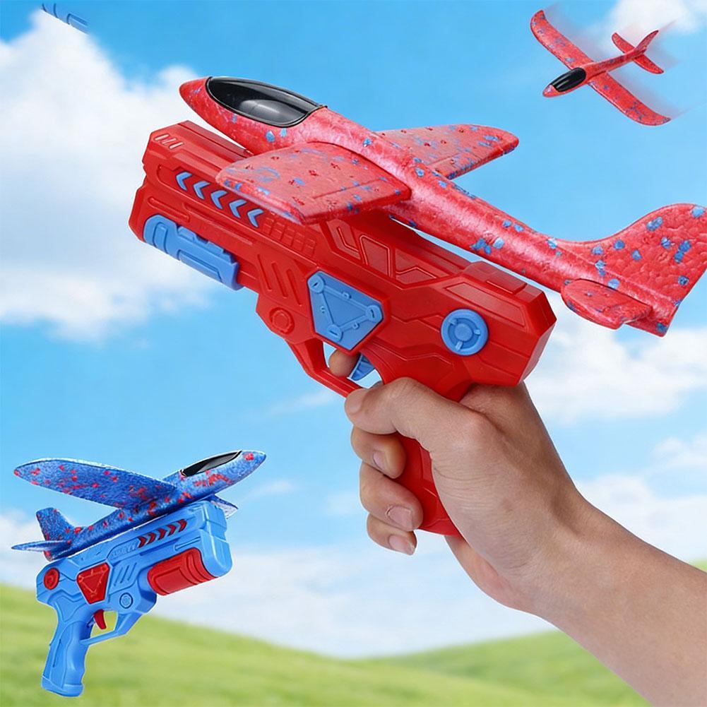 Catapult Launcher Toy - เครื่องยิงเครื่องบินโฟมเรืองแสง 10 เมตร ของเล่นปืนยิงเครื่องบินร่อน ของเล่นกลางแจ้งสำหรับเด็ก โมเดลฟองสบู่