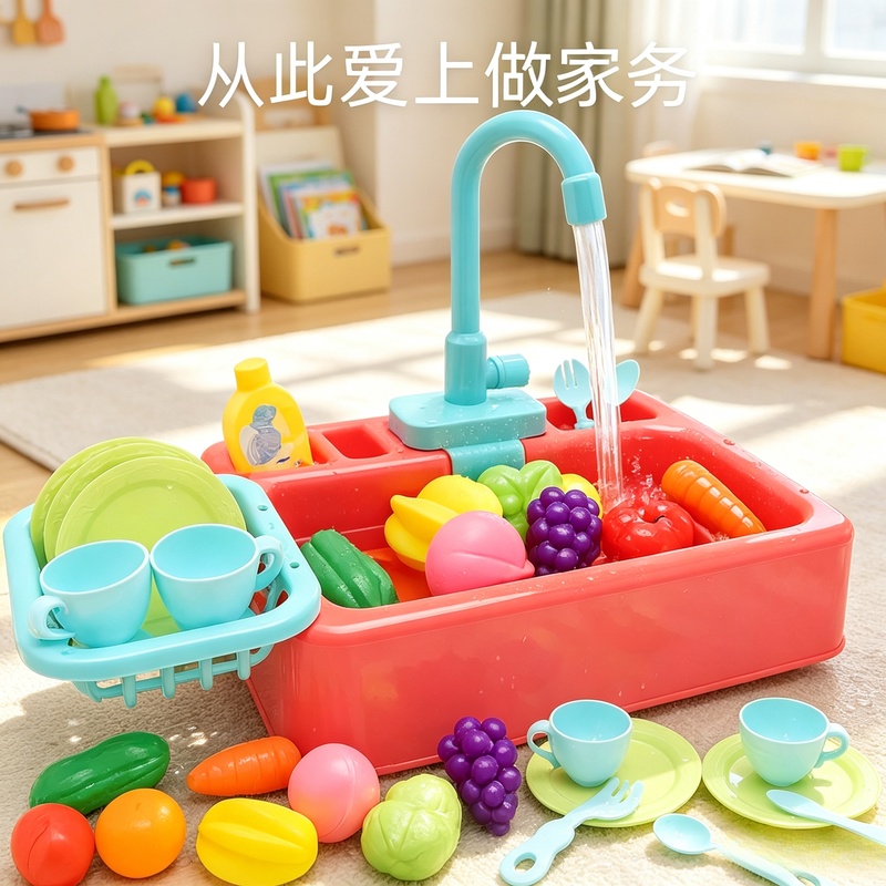 ชุดอ่างล้างจานพลาสติกของเล่นใน - Kids Toys Kitchen Set บทวิจารณ์และราคา