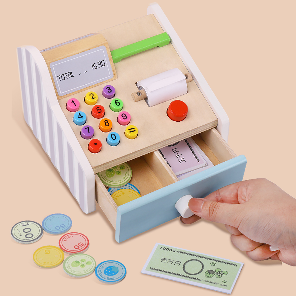 ของเล่นเด็กทำจากไม้ใช้ลงทะเบีย - Toy Cash Register บทวิจารณ์และราคา